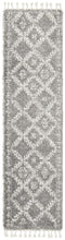 Savanna Diamond Fringe Silver Runner Rug