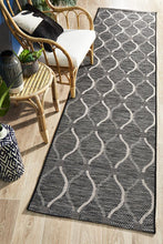 Paris Indoor Outdoor Black Runner Rug