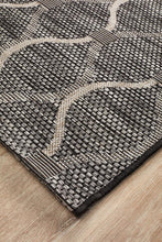 Paris Indoor Outdoor Black Runner Rug