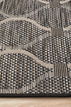 Paris Indoor Outdoor Black Runner Rug