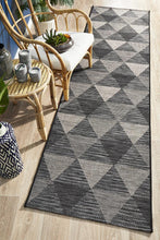 Paris Indoor Outdoor Black Runner Rug