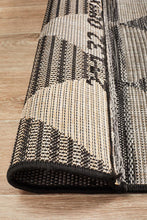 Paris Indoor Outdoor Black Runner Rug