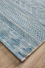 Paris Indoor Outdoor Tribal Blue Runner Rug