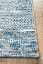 Paris Indoor Outdoor Tribal Blue Runner Rug