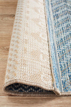 Paris Indoor Outdoor Tribal Blue Runner Rug