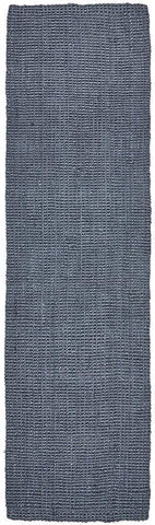 Costa Basket Navy Blue Runner Rug