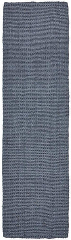 Costa Basket Navy Blue Runner Rug