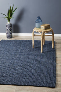 Costa Basket Navy Blue Rug