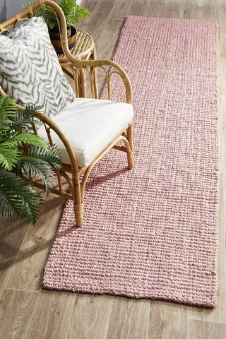 Costa Basket Pink Runner Rug