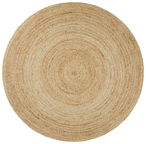 Costa Oro Round Jute Natural Rug