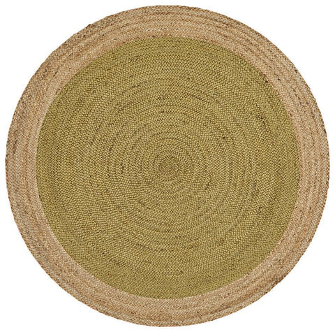 Costa Oro Round Jute Sage Rug