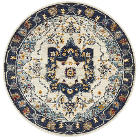 Kirra Blue Round Rug