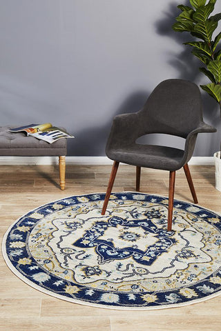 Kirra Blue Round Rug