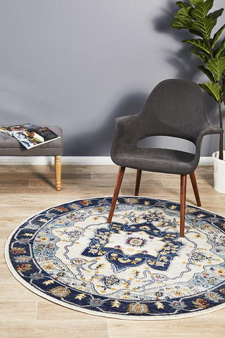 Kirra Navy Round Rug