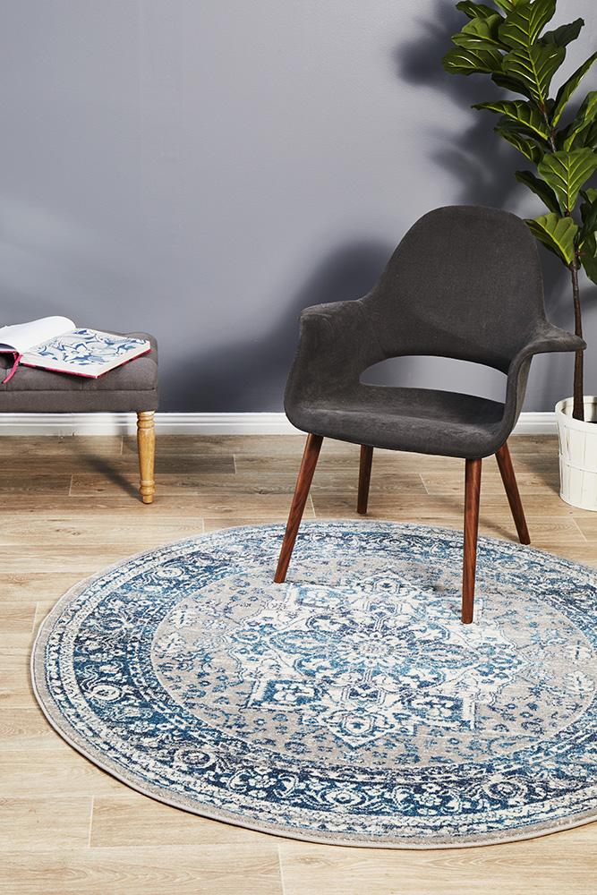 Kirra Blue Round Rug