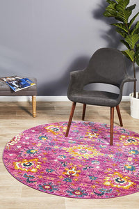 Kirra Fuchsia Round Rug