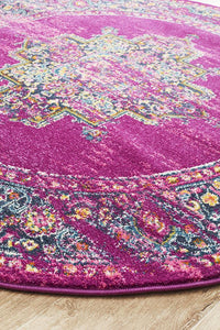 Kirra Fuchsia Round Rug