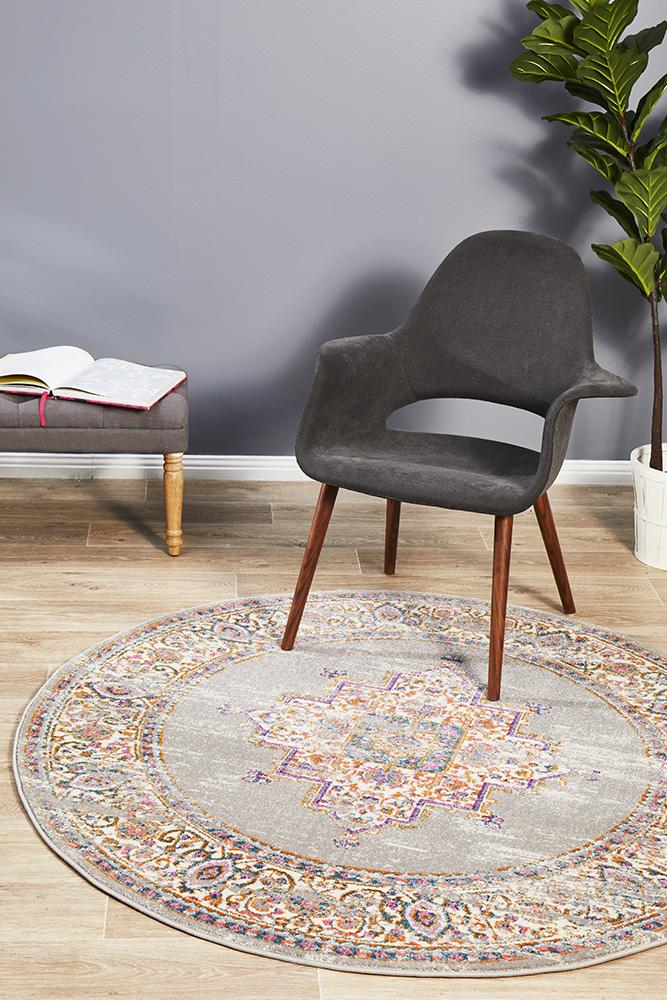 Kirra Grey Round Rug