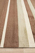 Ibiza Stylish Stripe Brown Beige Rug