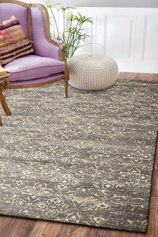 City Faded Modern Brown Rug