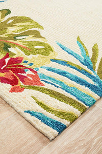 Rio Janeiro Floral Indoor Outdoor Cream Rug