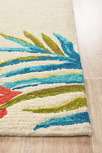 Rio Janeiro Floral Indoor Outdoor Cream Rug