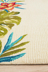 Rio Janeiro Floral Indoor Outdoor Cream Rug