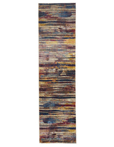 Dreamscape Strokes Modern Raspberry Rug