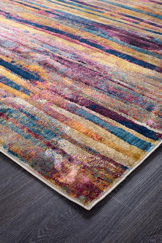 Dreamscape Strokes Modern Raspberry Runner Rug