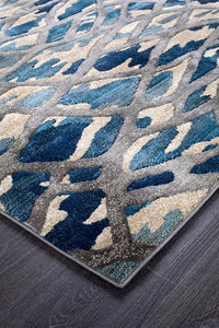 Dreamscape Ropes Modern Blue Runner Rug