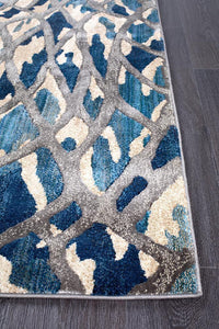 Dreamscape Ropes Modern Blue Runner Rug