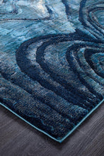 Dreamscape Waves Modern Indigo Rug