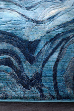 Dreamscape Waves Modern Indigo Rug