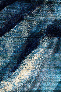 Dreamscape Waves Modern Indigo Rug