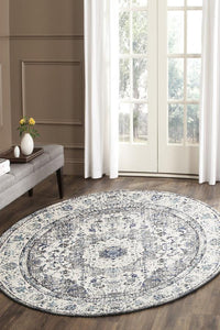 Evoke Mist White Transitional Round Rug