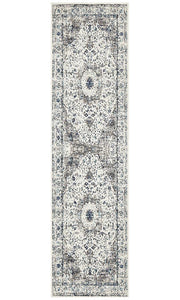 Aurora Mist White Transitional Runner Rug