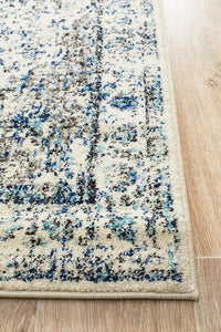 Aurora Mist White Transitional Runner Rug