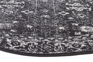 Evoke Estella Charcoal Transitional Round Rug