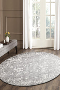 Evoke Pidgeon Grey Transitional Round Rug