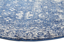 Evoke Oasis Navy Transitional Round Rug