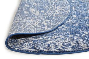 Evoke Oasis Navy Transitional Round Rug