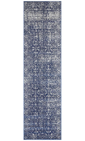 Aurora Boho Navy Transitional Runner Rug