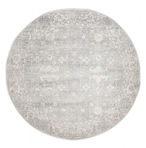 Evoke Shine Silver Transitional Round Rug