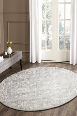 Evoke Shine Silver Transitional Round Rug