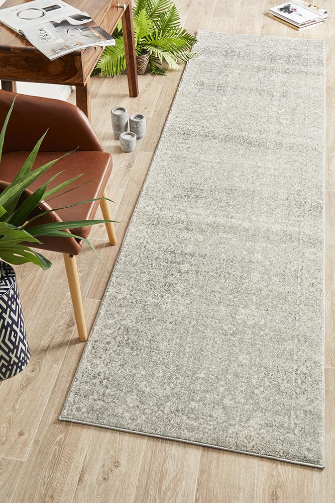 Aurora Shine Silver Transitional Runner Rug