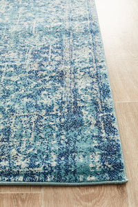 Aurora Muse Blue Transitional Runner Rug