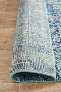 Aurora Muse Blue Transitional Runner Rug