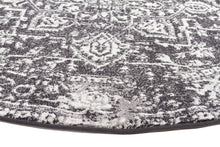 Evoke Scape Charcoal Transitional Round Rug