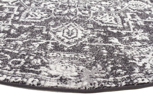 Evoke Scape Charcoal Transitional Round Rug