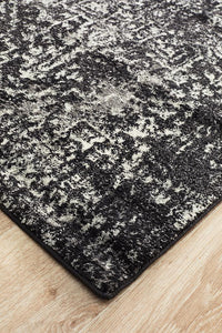 Aurora Scape Charcoal Transitional Runner Rug